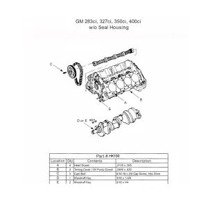 Enginetech HK100 zestaw Chevrolet 262-400