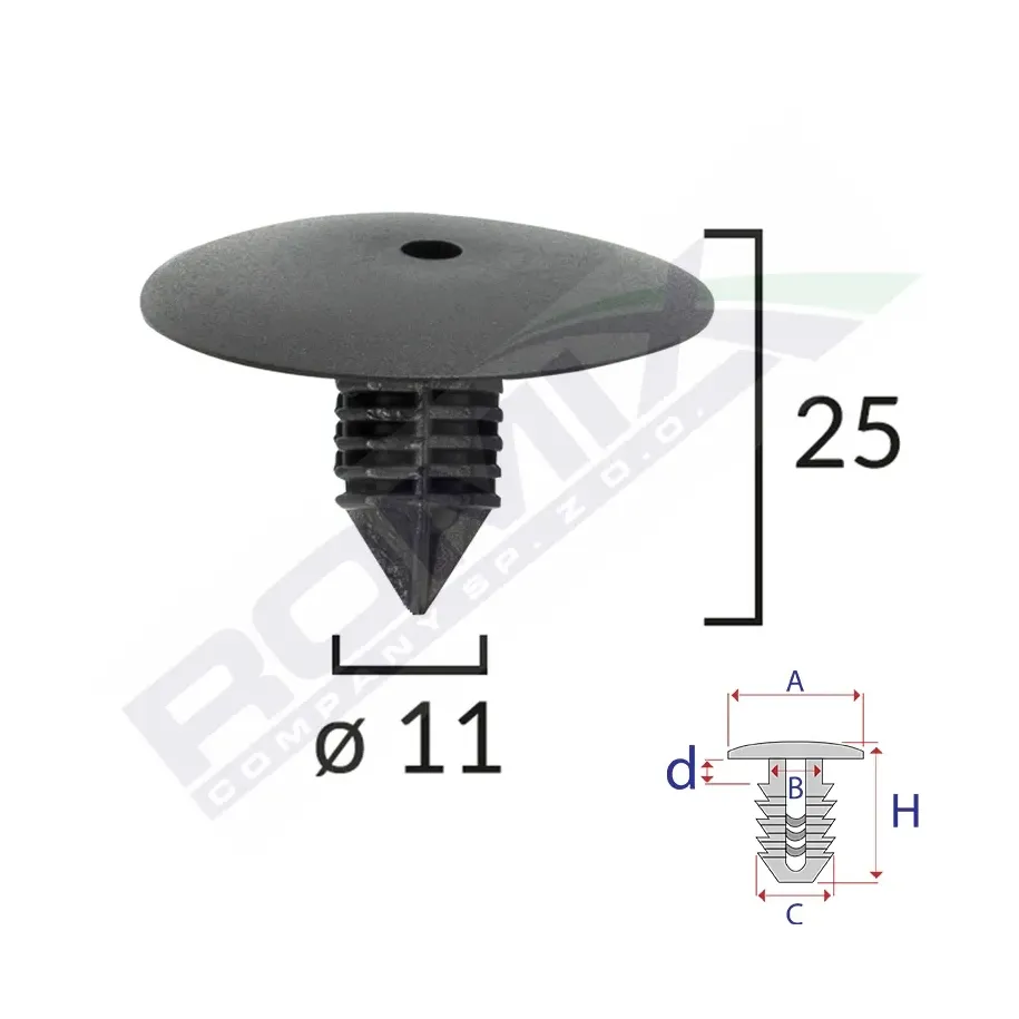 Romix 50129Z Renault Dacia wheel-liner clip